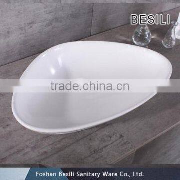 Composite stone triangle basin sink