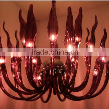 Hand made blown glass chandelier