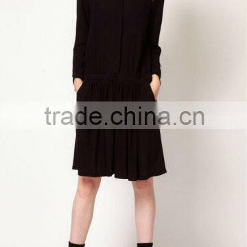 fashion dress korean spring with a metal button fastening to the neck D-1449
