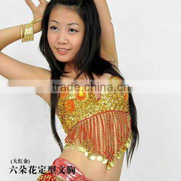 SWEGAL SGBDB13048 1color yellowand flower women 2013fashion lady women belly dance sexy bra