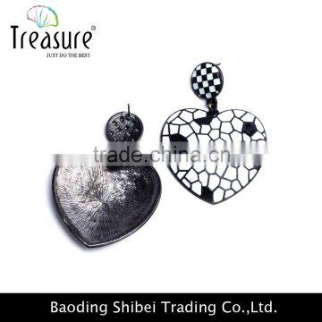 Wedding Jewelry Mix Color Rhinestone Heart Shape Stud Earrings Jewelry in Fashion Style