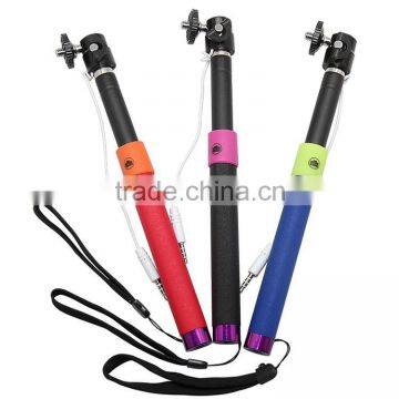 New Wired Extendable Selfie Stick Monopod 3.5mm Audio Cable Take Pole Self-timer Controller for Smartphone