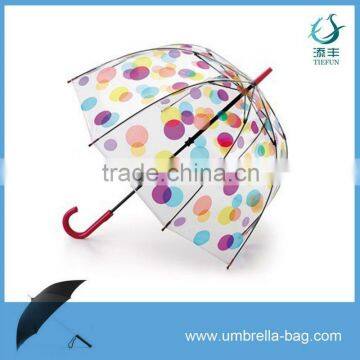 Kids Clear Bubble Umbrella With Colored Dots Printed