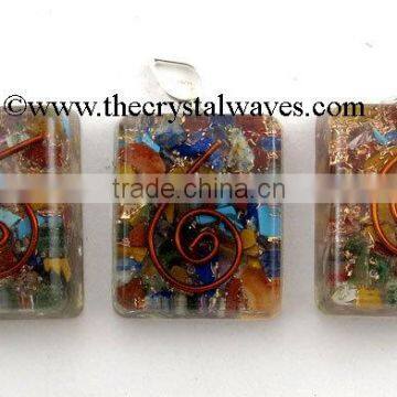 Chakra Orgone Square Shape Pendants