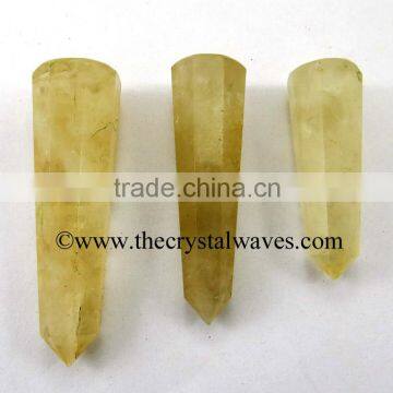 Citrine wholesale Pencil 6 to 8 Facets Single Terminated Point Khambhat Gujarat India crystal waves