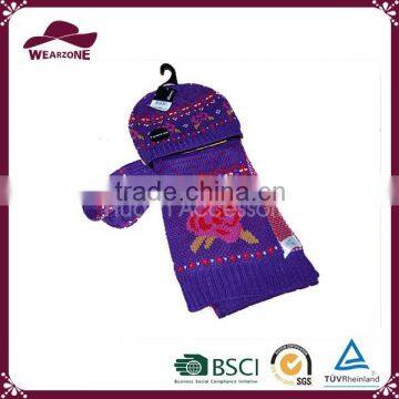 Low price China popular winter warm knit glove