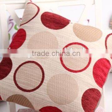 hot sale plain design red Geometry dot pattern linen chair sofa back rest cushion