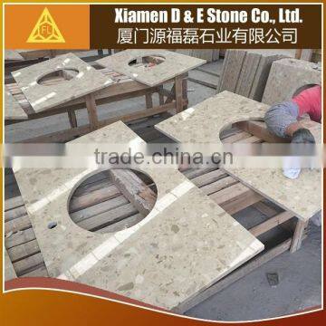 Polished Perlato Artificial Beige Marble Table Top