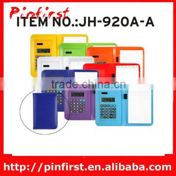 Multicolored Flat Memo Pad Calculator With A Leather Sheath