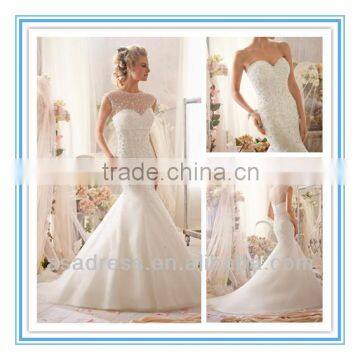 WDBG-2603 New Luxrious Sparkling Beading Organza Wedding Dresses Bridal Wedding Gowns