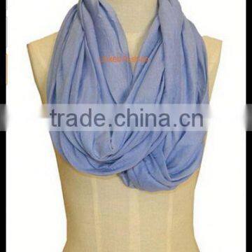 Womens Lightweight Soft Sheer Jersey Long Infinity Loop Solid Color Scarf