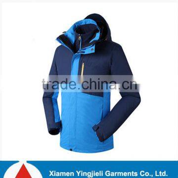 Professinal outdoor 3 in 1 jacket with fleece jacket in lining and windproof jacket out winter jacket hood replacement