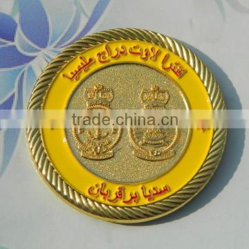 Custom embossed gold military challenge coins