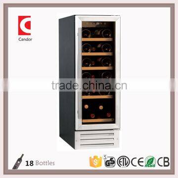 18 Bottles Single Zone stainless steel door Compressor Wine Refrigerators JC-58EQ