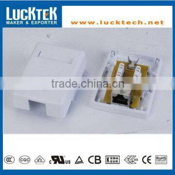 Cat.6 RJ45 2Port Surface Mount Box with P.C.B Jack