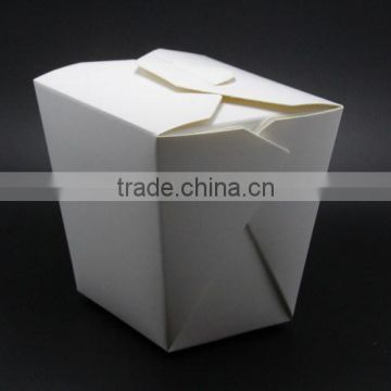 16oz Disposable Food Grade Paper Golden Noodles Box With Handle