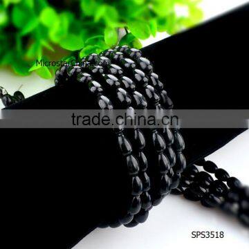 wholesale 2016 new fashion DIY waterdrop 6*9mm string black obsidian beads for jewelry making