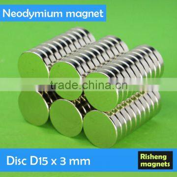 Neodymium Magnetic disc D15x3mm ultra strong magnets