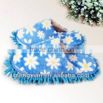 flower chenille cleaning mop slippers