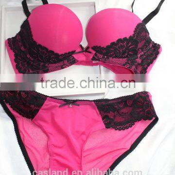 Hot selling lace demi bra and panty sexy lingeries