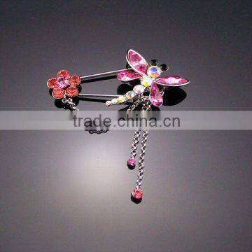 dragonfly brooch with rhinestone made of alloy ha18-23