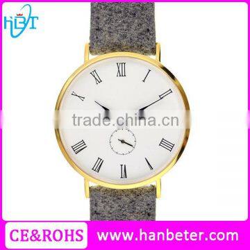 in Spain Stainless Steel Fashion Mens Watches Oem With Tweed Strap