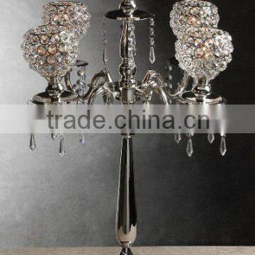 5 arms crystal candelabra