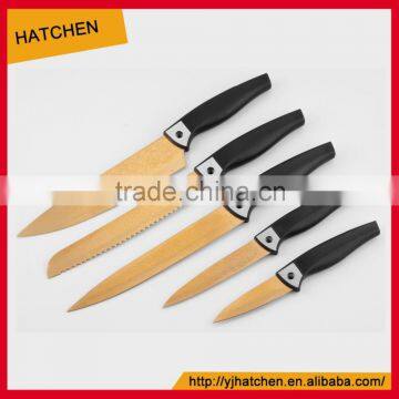 P3-5 5pcs Non-stick coating colorful kitchen knife set with PP handle