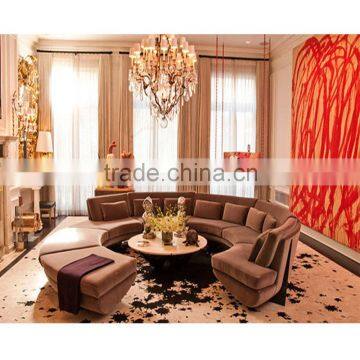 Leather round shape unique corner sofa YS70101