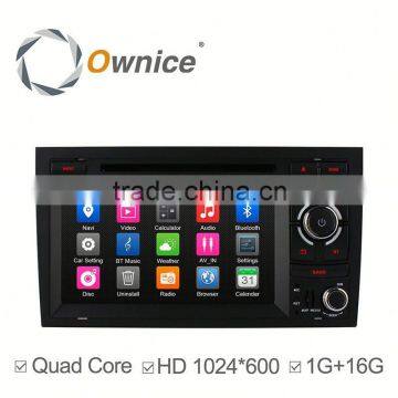 7" Ownice android 4.4 quad core car GPS system for Audi A4 S4 support bluetooth handsfree