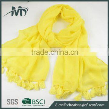 Viscose Viscose Scarf Women Tassels Multi-color Silk Scarf photo-5