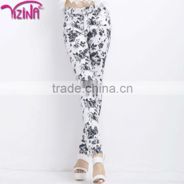 Women cotton elastic ankle and waist pants