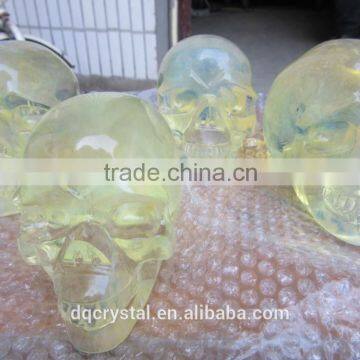clear yellow melting crystal skull real human skull for sale