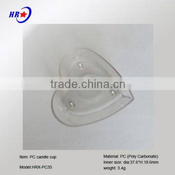 HRX-PC35 TRANSPARENT HEART CANDLE PLASTIC CONTAINER OF BEIJING