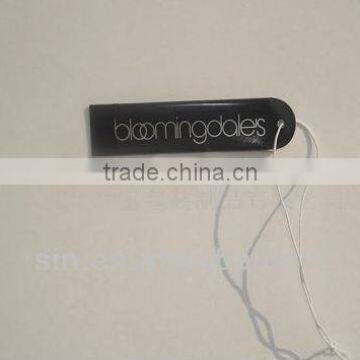 black Paperboard tag with printing and string