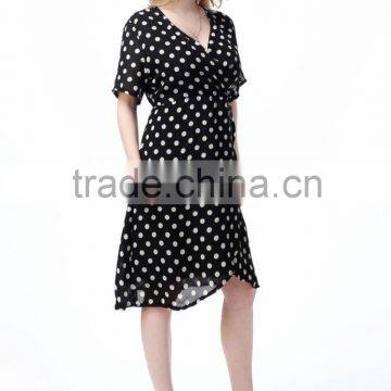 2016 New Spring Dress Printing MM and Polka Dot Chiffon Dress photo-2
