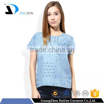 Daijun oem women 180g polyester o neck best quality girl t shirts printed designs