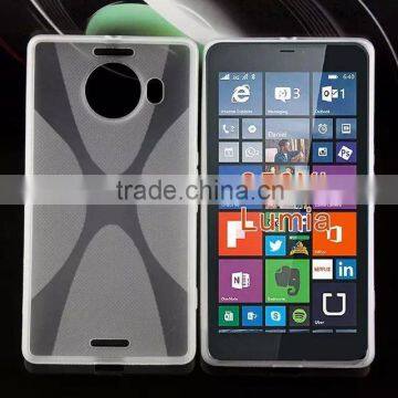 New products on china market X line pattern soft tpu mobile phone skin for nokia lumia 950 xl back cover wholesale