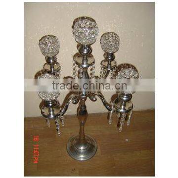 Elegant Crystal Glass Candelabra for Wedding Decoration