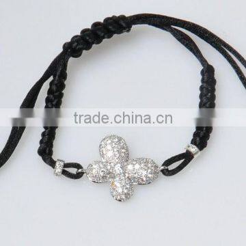 Fashion Rhodium Zircon Silver Ball Bracelet