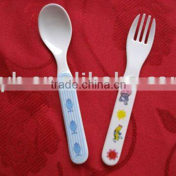 melamine kids spoon & fork, kids cutlery, children cutlery set