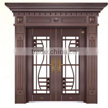 wrought iron double entry doors