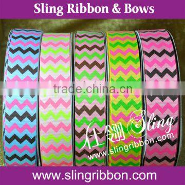 High Quality 2-1/2" Chevron Grosgrain Ribbon