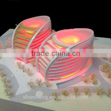Miniature Architectural Model With Beautiful LED Lights From China