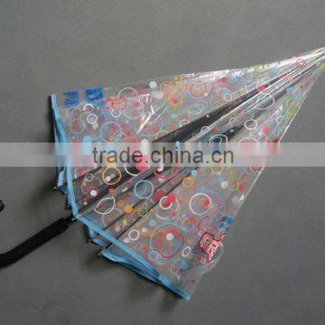 23''x8k unique design straight auto open pvc transparent umbrella