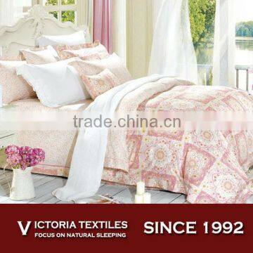 luxury print reversible double cotton bed quilt cover bedding sets for girl