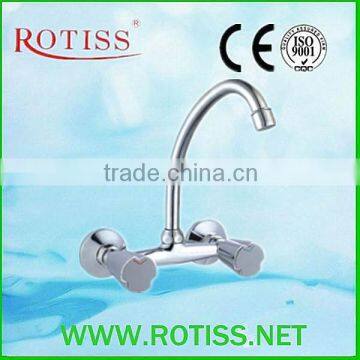 High quality RTS8812-5J double handle mural sink mixer