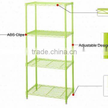 New Hot Sale Adjustable Green 4 layer Metal Display storage rack 550*350*1200MM