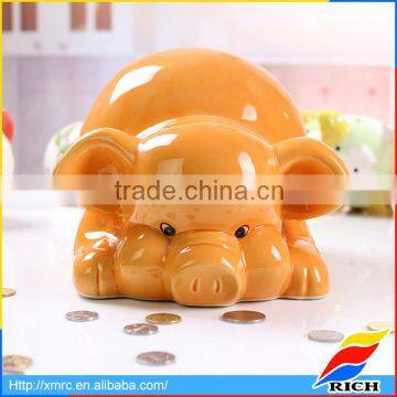 Large personalized pig porcelain money box for decoration