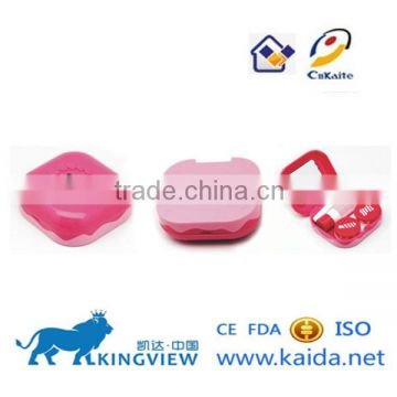 2014pink plastic lens case contact lens case